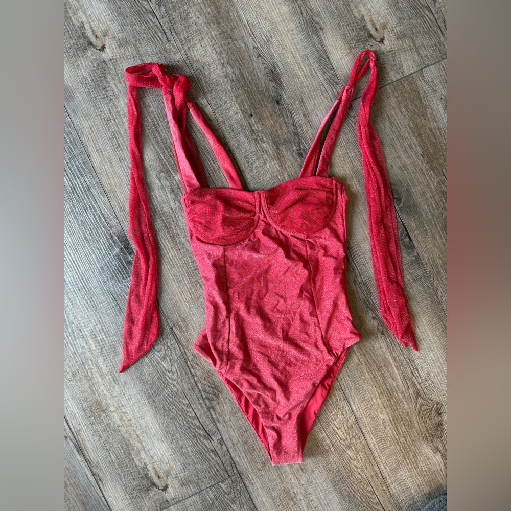 Beach Riot Dede One Piece Red Hot Shine, Size XS, $168 - Picture 4 of 6
